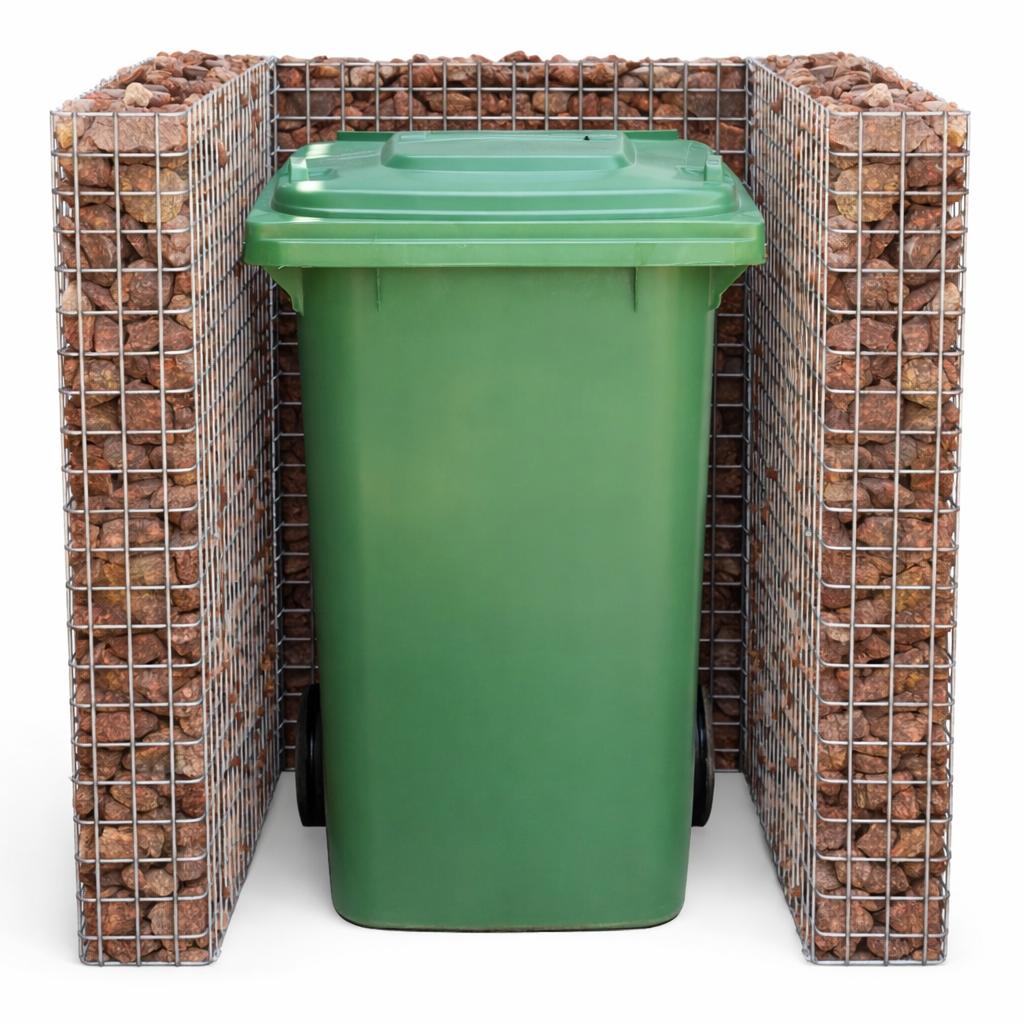 Gabionen Mülltonnenbox - 1 Tonne, 60-120 l, 115 cm Höhe