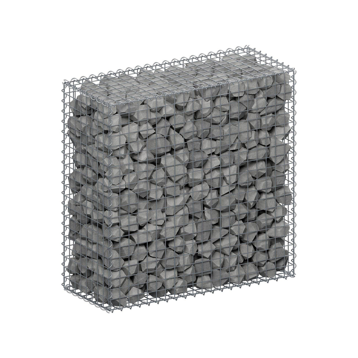 Gabião 100 cm x 100 cm x 40 cm (C x A x P), malhagem 5 cm x 5 cm, espiral