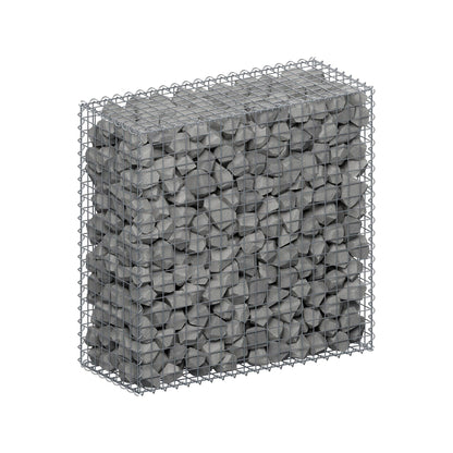 Gabião 100 cm x 100 cm x 40 cm (C x A x P), malhagem 5 cm x 5 cm, espiral