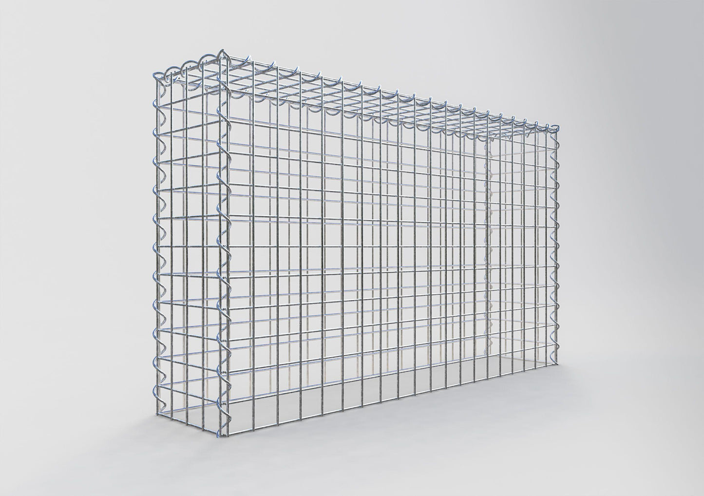 Gabião Tipo 3 100 cm x 60 cm x 20 cm (C x A x P), malhagem 5 cm x 5 cm, espiral