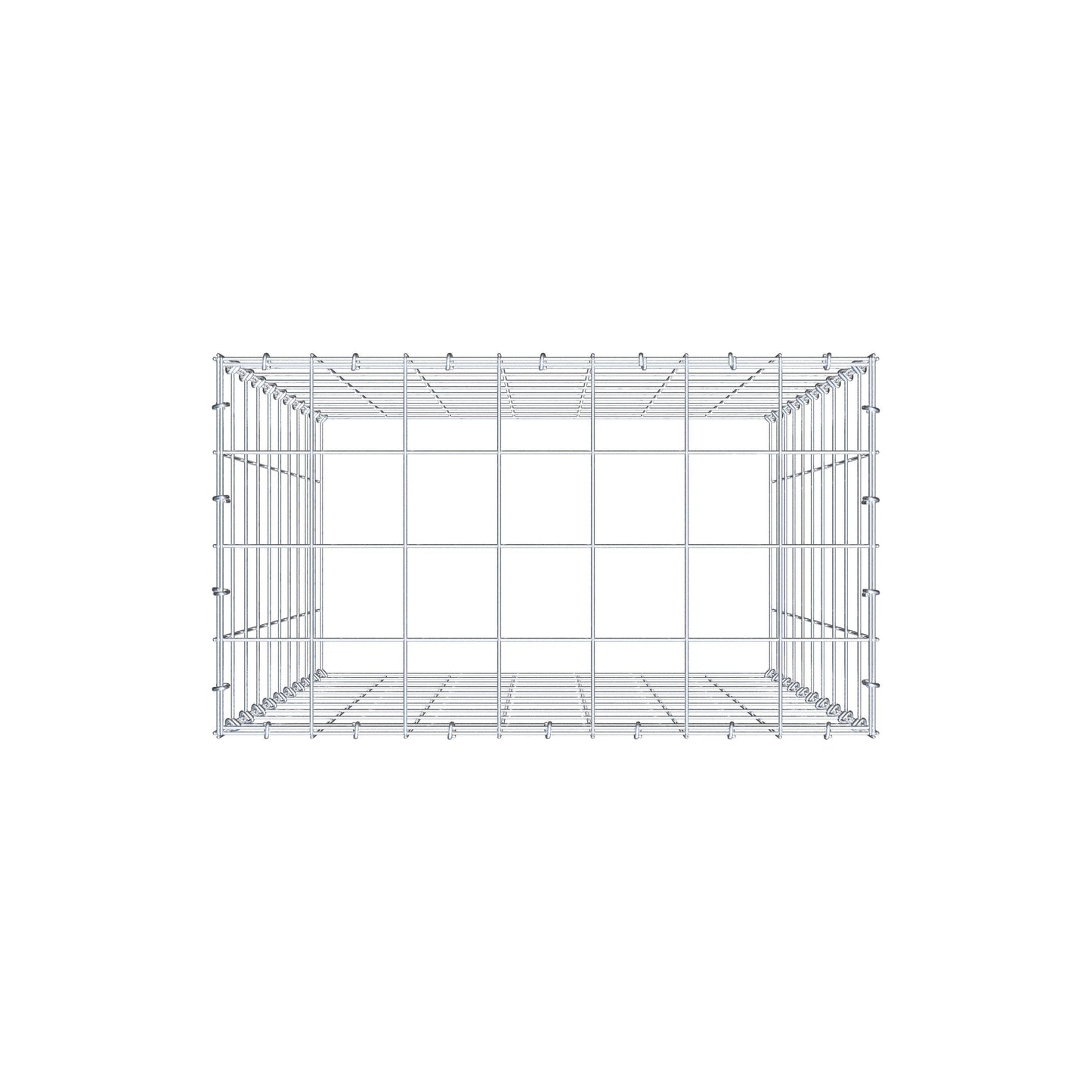 Monteret gabion type 3 100 cm x 70 cm x 40 cm (L x H x D), maskestørrelse 10 cm x 10 cm, C-ring