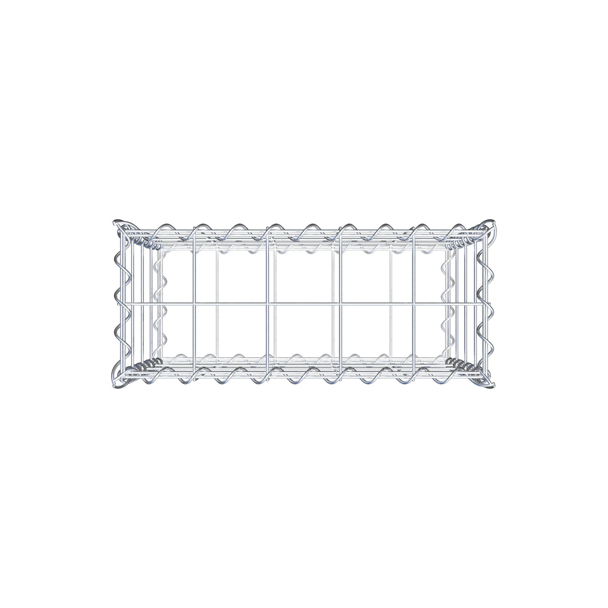 Gabião 50 cm x 40 cm x 20 cm (C x A x P), malhagem 10 cm x 10 cm, espiral