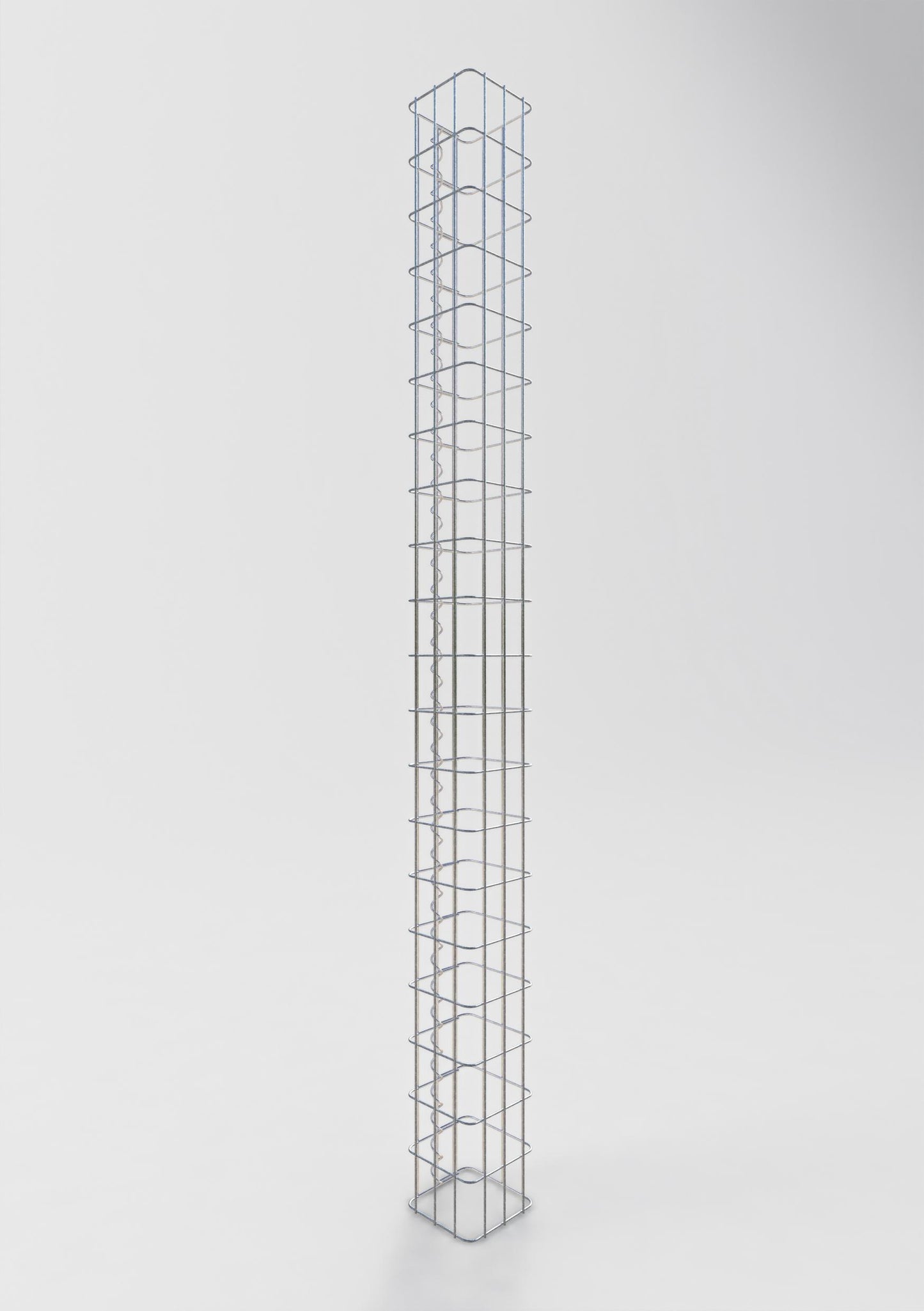 Coluna de gabião quadrada 17 cm x 17 cm, 200 cm de altura, PM 5 cm x 10 cm