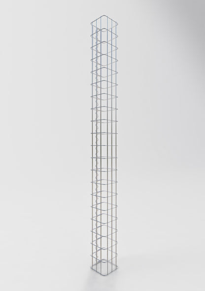 Coluna de gabião quadrada 17 cm x 17 cm, 200 cm de altura, PM 5 cm x 10 cm