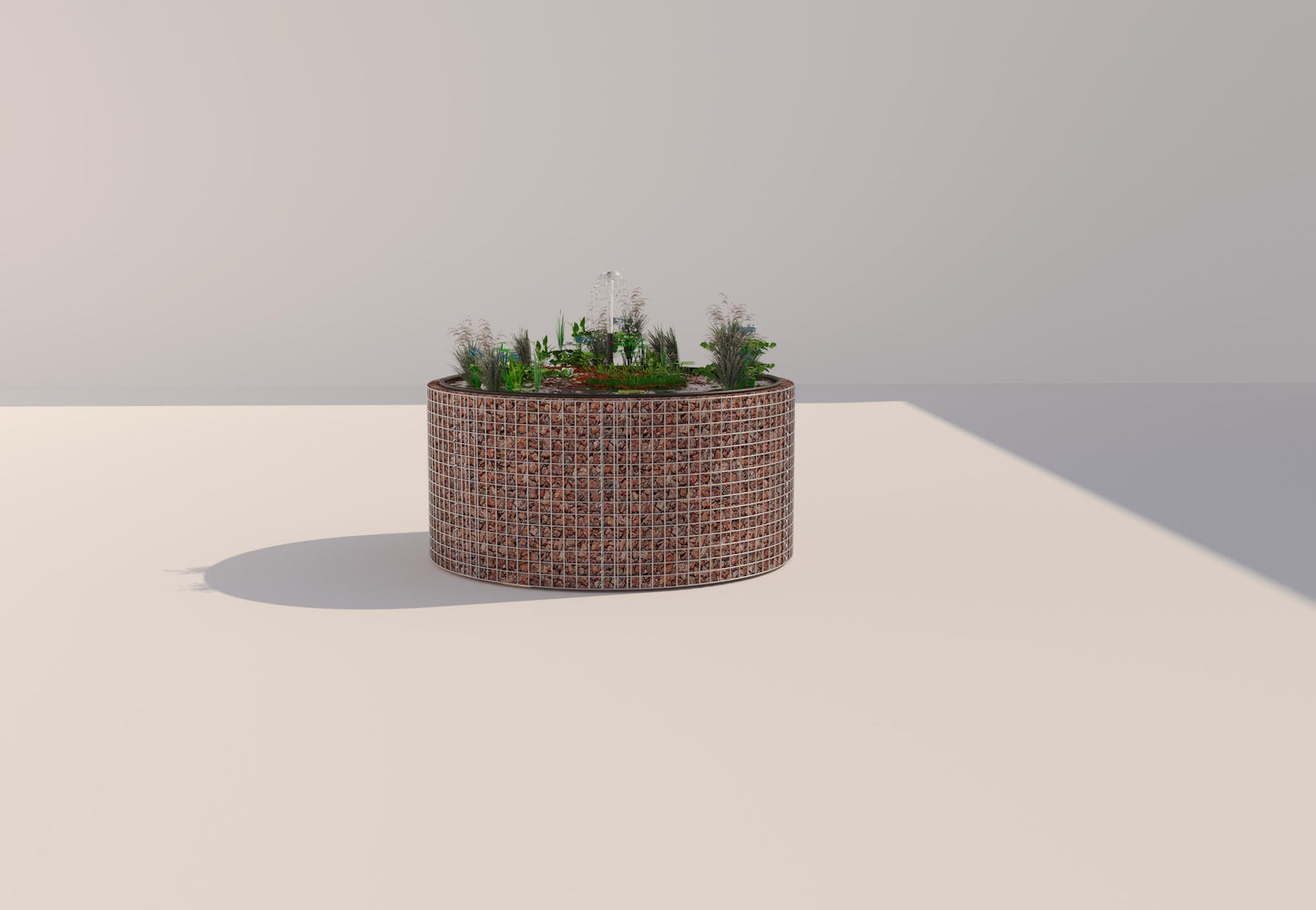 Gabion raised pond round, outer diameter 172 cm, height 80 cm, mesh size 5 x 5 cm, wall thickness 15 cm