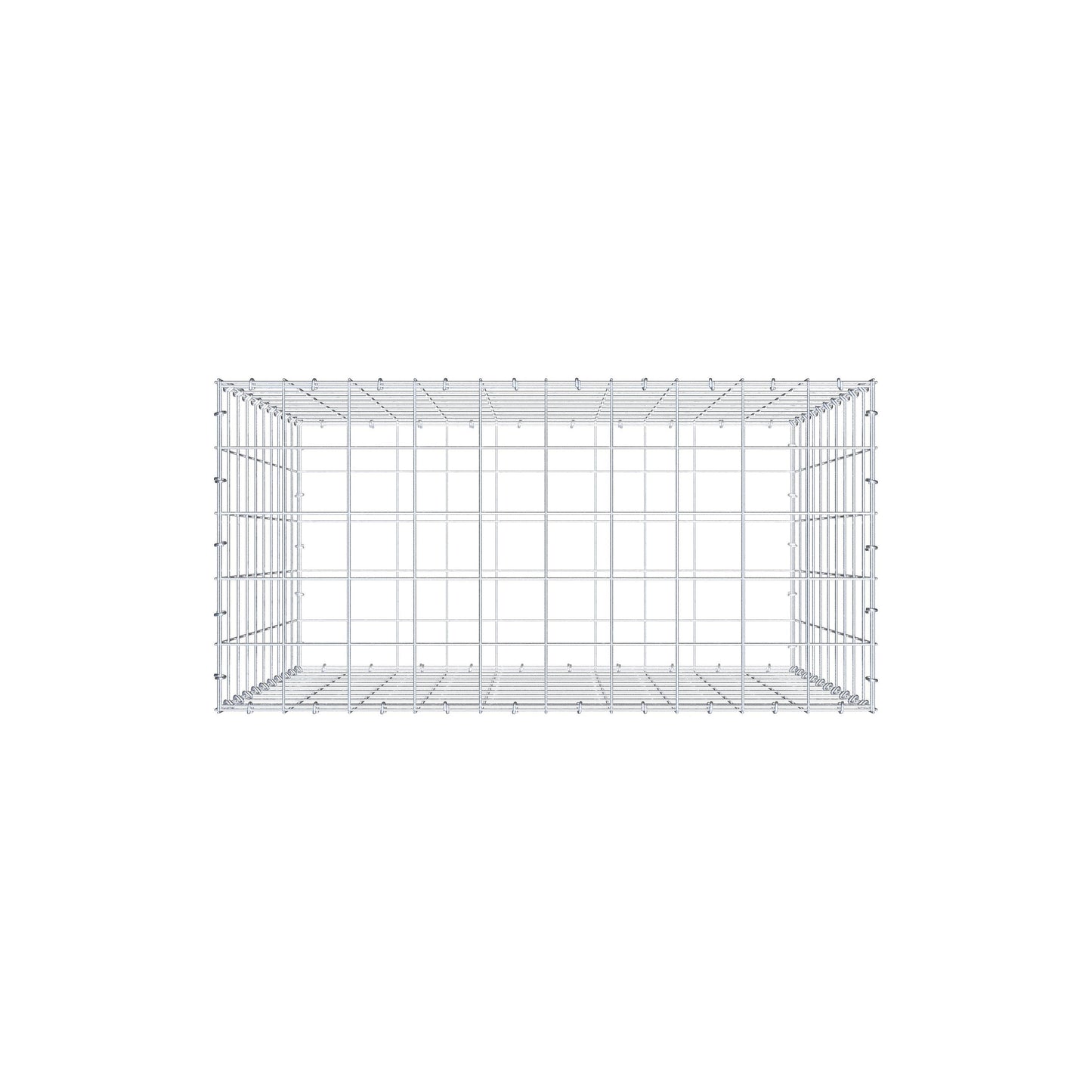 Gabião 100 cm x 100 cm x 50 cm (C x A x P), malhagem 10 cm x 10 cm, anel C