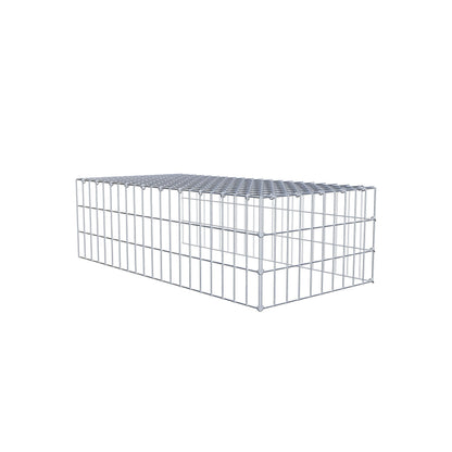 Monteret gabion type 4 100 cm x 30 cm x 50 cm (L x H x D), maskestørrelse 5 cm x 10 cm, C-ring