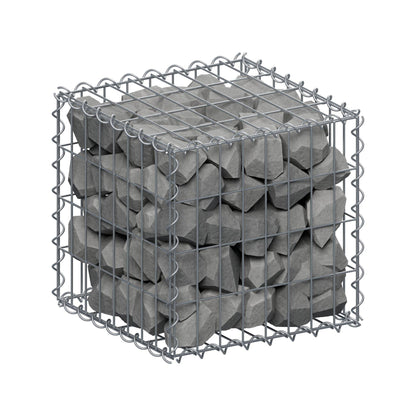Gabião 40 cm x 40 cm x 40 cm (C x A x P), malhagem 5 cm x 10 cm, espiral