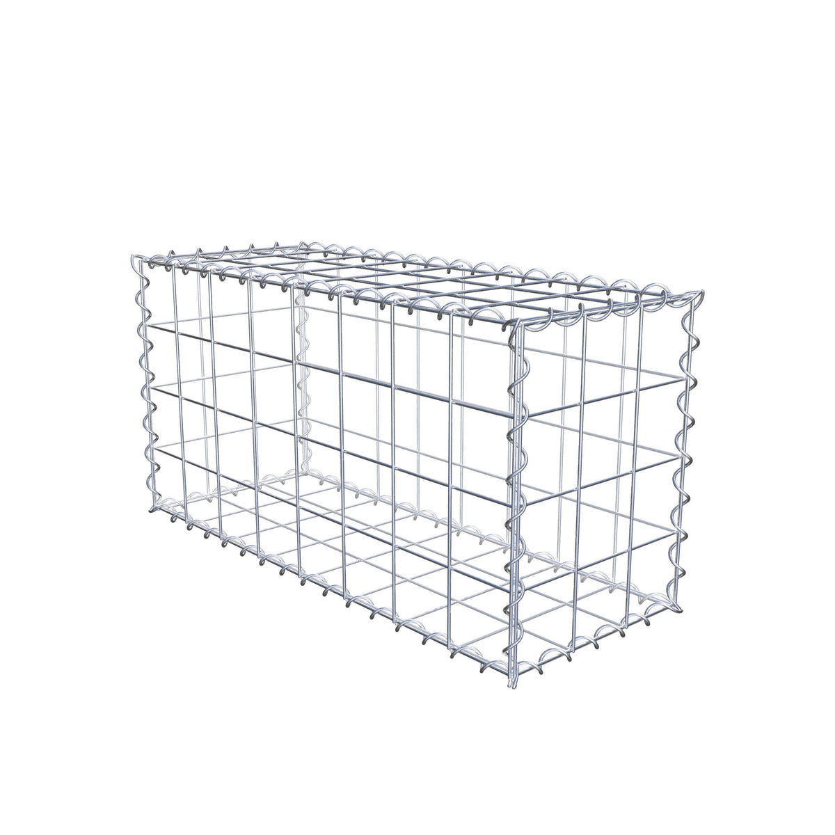 Gabião 80 cm x 40 cm x 30 cm (C x A x P), malhagem 10 cm x 10 cm, espiral