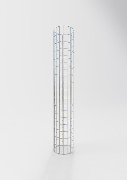Schanskorfzuil rond 27 cm diameter, 160 cm hoogte, maaswijdte 5 cm x 10 cm