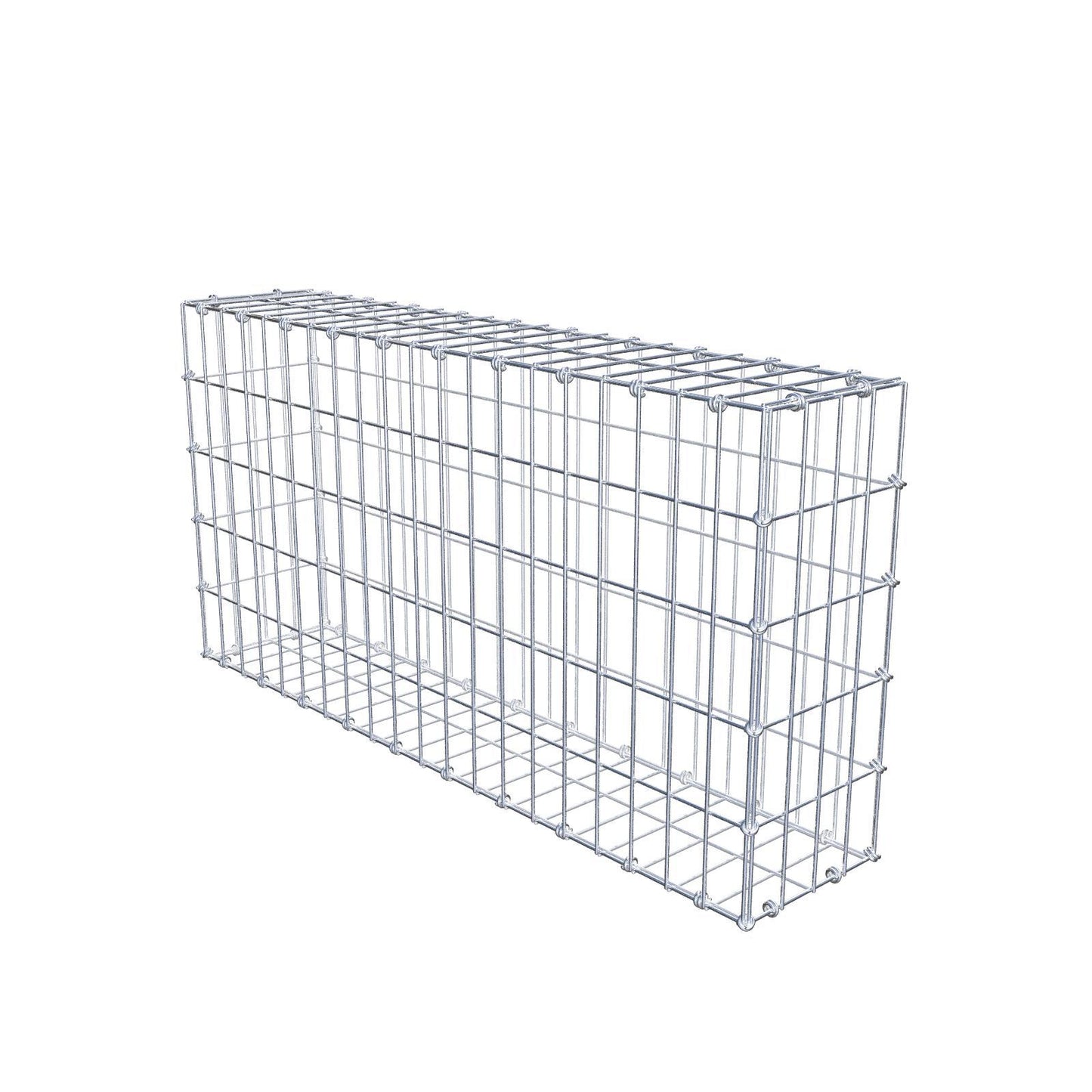 Gabião 100 cm x 50 cm x 20 cm (C x A x P), malhagem 5 x 10 cm, anel espiral