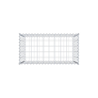 Schanskorf 100 cm x 60 cm x 50 cm (L x H x D), maaswijdte 10 cm x 10 cm, spiraalvormig