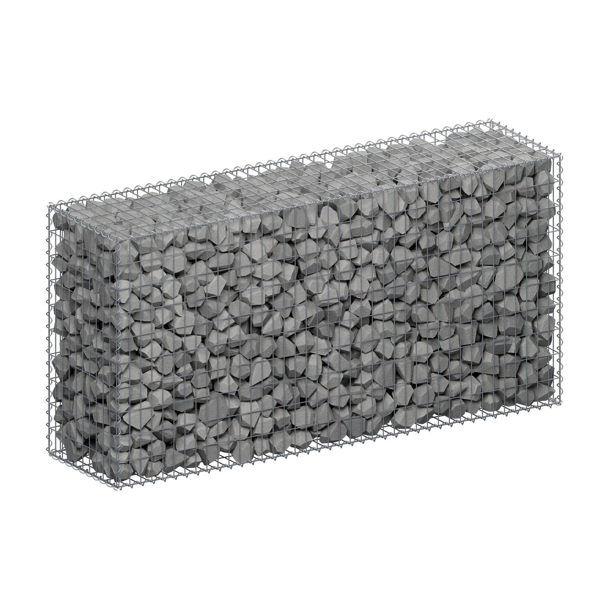 Gabion 200 cm x 100 cm x 50 cm (L x H x D), mesh size 5 cm x 10 cm, spiral