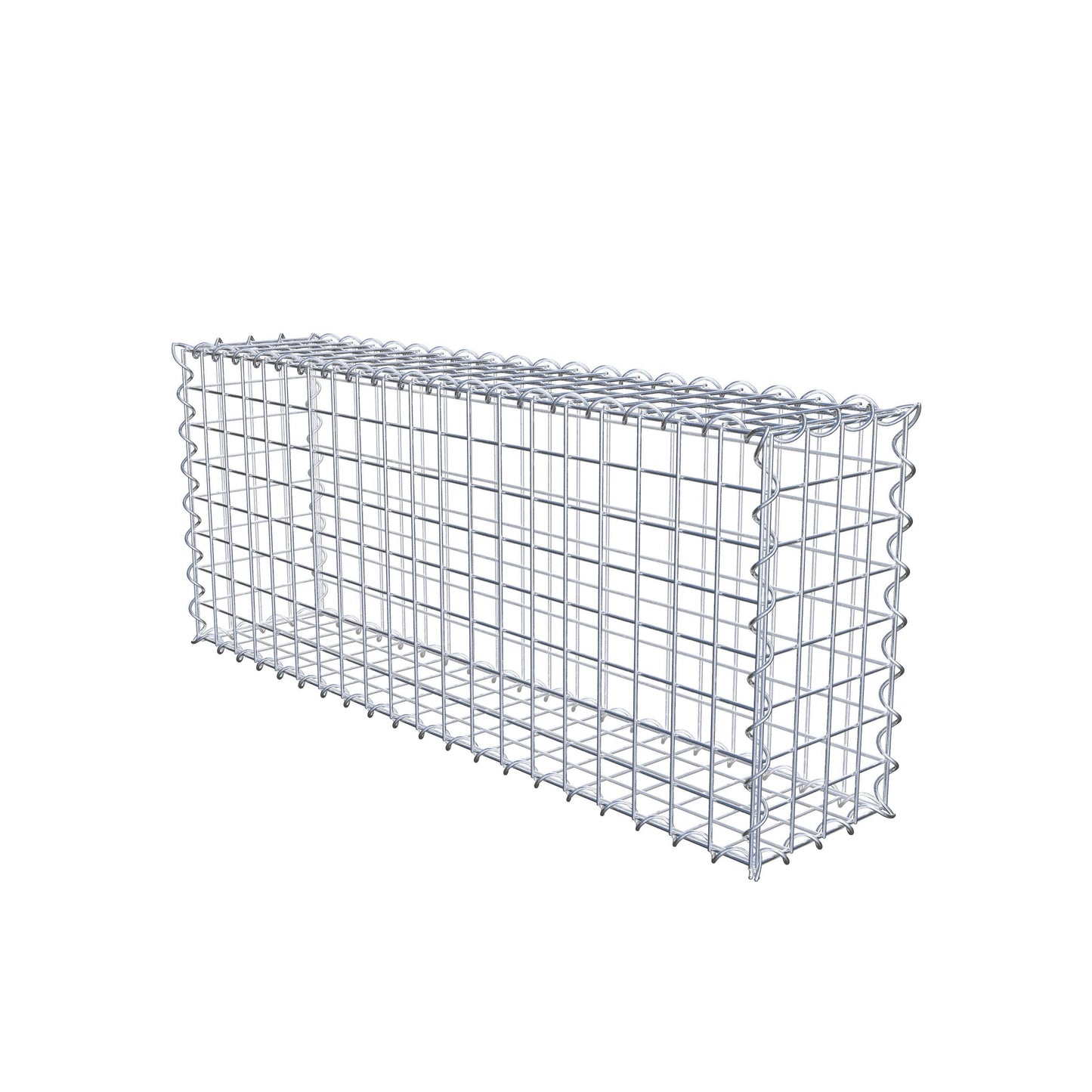Gabbione 100 cm x 40 cm x 20 cm (L x H x P), maglia 5 cm x 5 cm, spirale