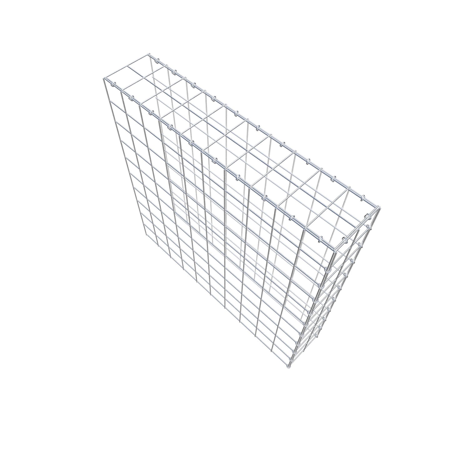 Monteret gabion type 4 100 cm x 100 cm x 20 cm (L x H x D), maskestørrelse 10 cm x 10 cm, C-ring
