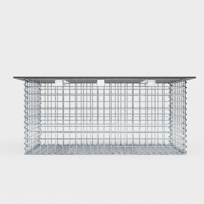 Banco de jardim gabião espiral 105 x 50 x 50 cm - MW 5 x 5 cm, com capa reciclada em antracite