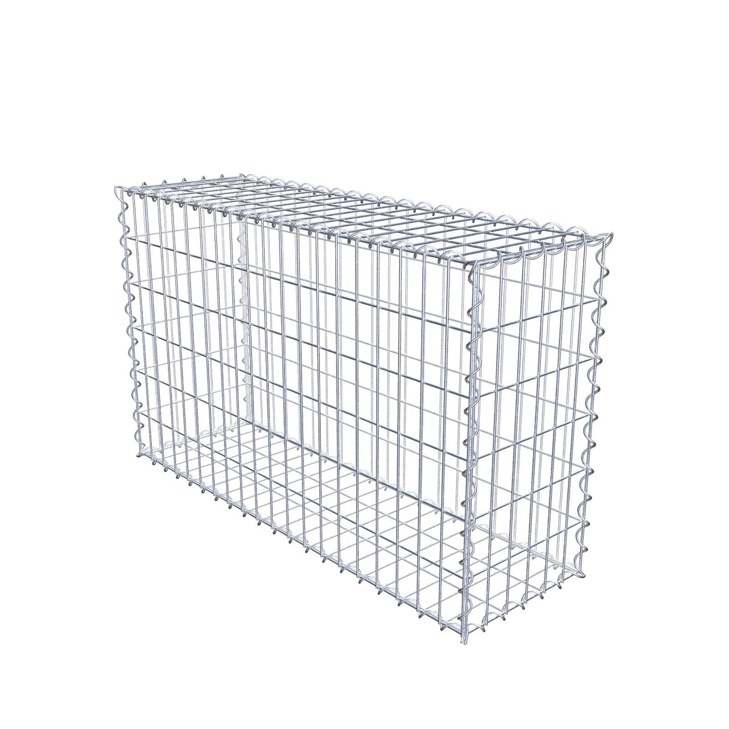 Gabião 100 cm x 60 cm x 30 cm (C x A x P), malhagem 5 cm x 10 cm, espiral