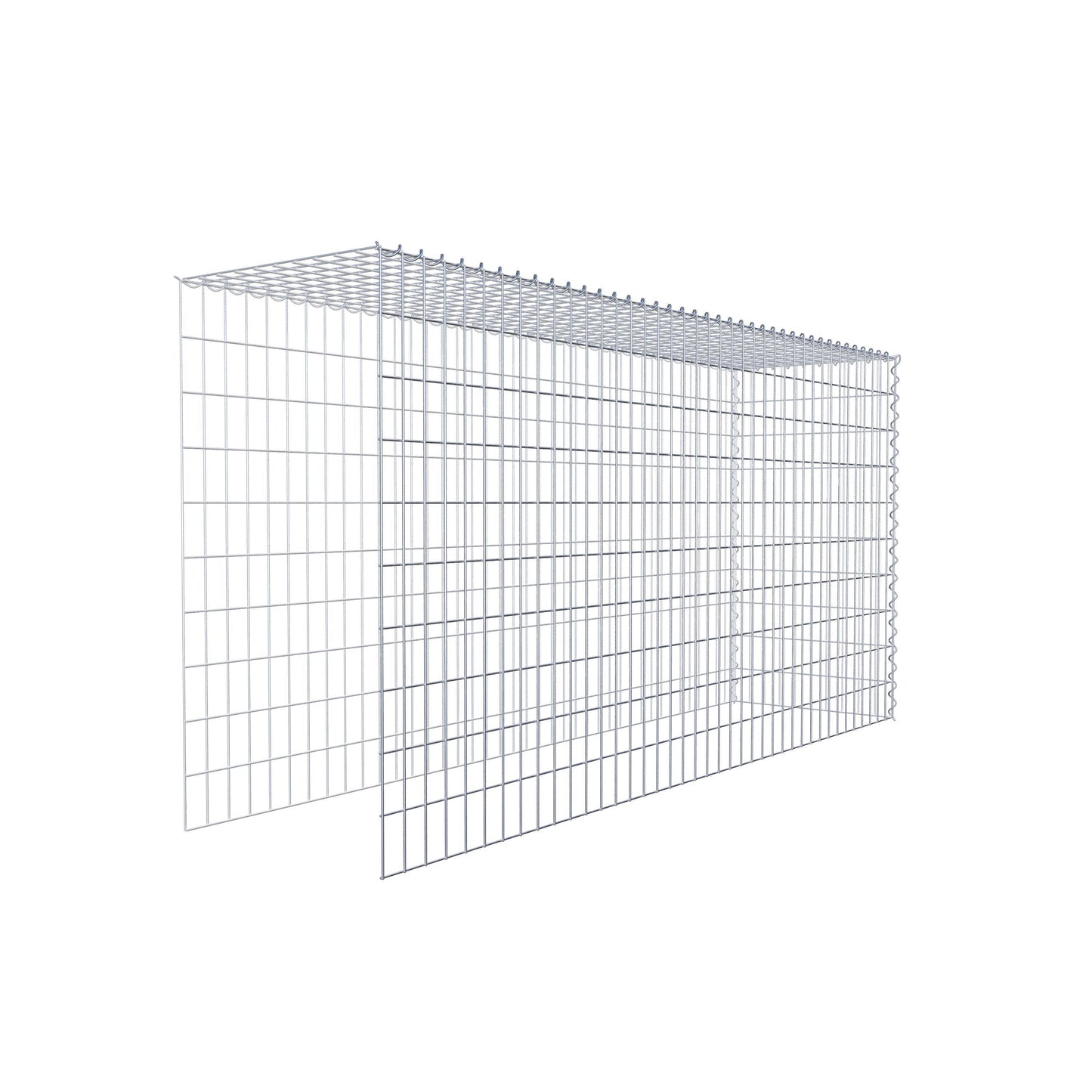 Opvokset gabion type 4 200 cm x 100 cm x 50 cm (L x H x D), maskestørrelse 5 cm x 10 cm, spiral