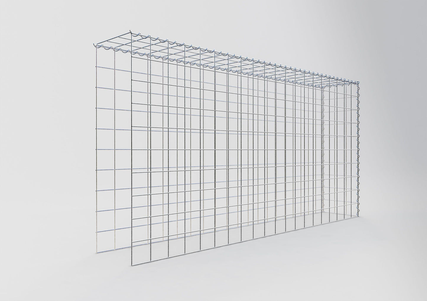 Gabião tipo 4 200 cm x 100 cm x 30 cm (C x A x P), malhagem 10 cm x 10 cm, espiral