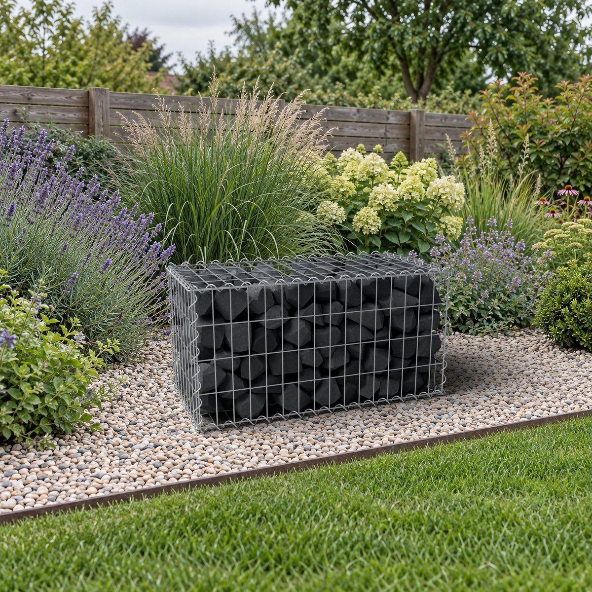 Gabion 80 cm x 40 cm x 40 cm (L x H x P), mailles 5 cm x 10 cm, spirale