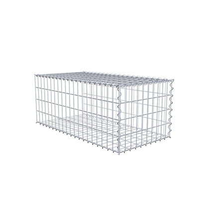 Opvokset gabion type 2 100 cm x 40 cm x 50 cm (L x H x D), maskestørrelse 5 cm x 10 cm, spiral