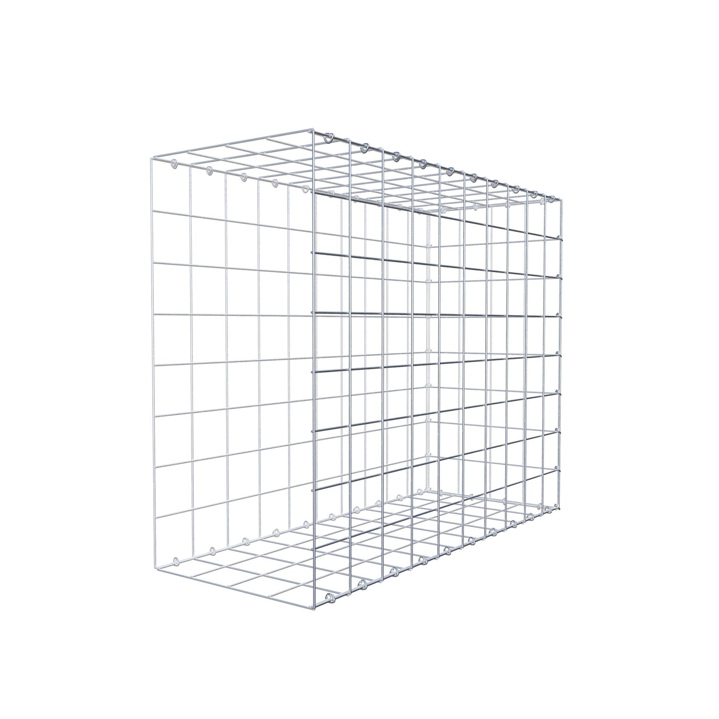 Monteret gabion type 2 100 cm x 80 cm x 40 cm (L x H x D), maskestørrelse 10 cm x 10 cm, C-ring