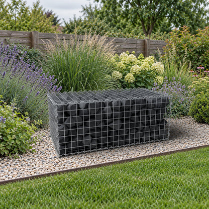 Gabione 100 cm x 40 cm x 50 cm (L x H x T), Maschenweite 5 cm x 5 cm, Spirale
