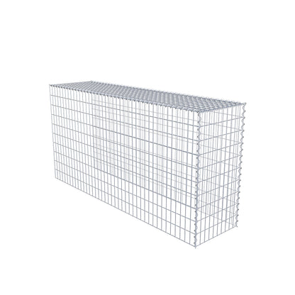 Opvokset gabion type 4 200 cm x 100 cm x 50 cm (L x H x D), maskestørrelse 5 cm x 10 cm, spiral