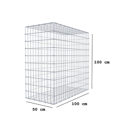 Gabião 100 cm x 100 cm x 50 cm (C x A x P), malhagem 5 x 10 cm, anel espiral