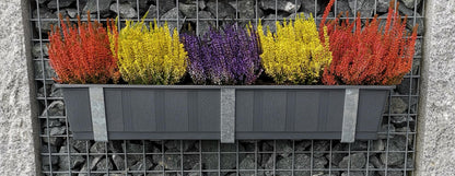 Suporte para caixa de flores galvanizado em conjunto de 3 para gabiões MW 5 x 5