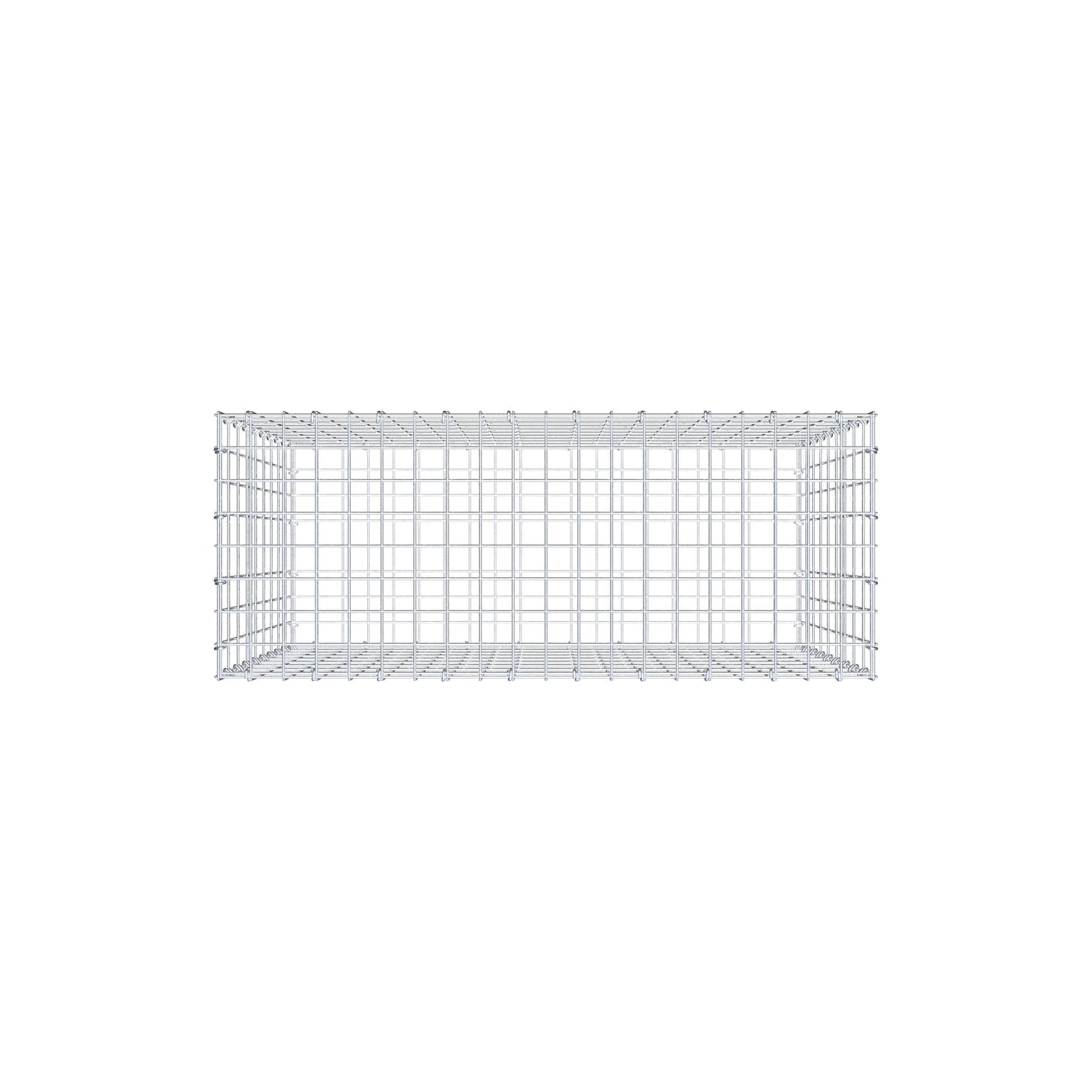 Gabião 100 cm x 90 cm x 40 cm (C x A x P), malhagem 5 cm x 10 cm, anel C