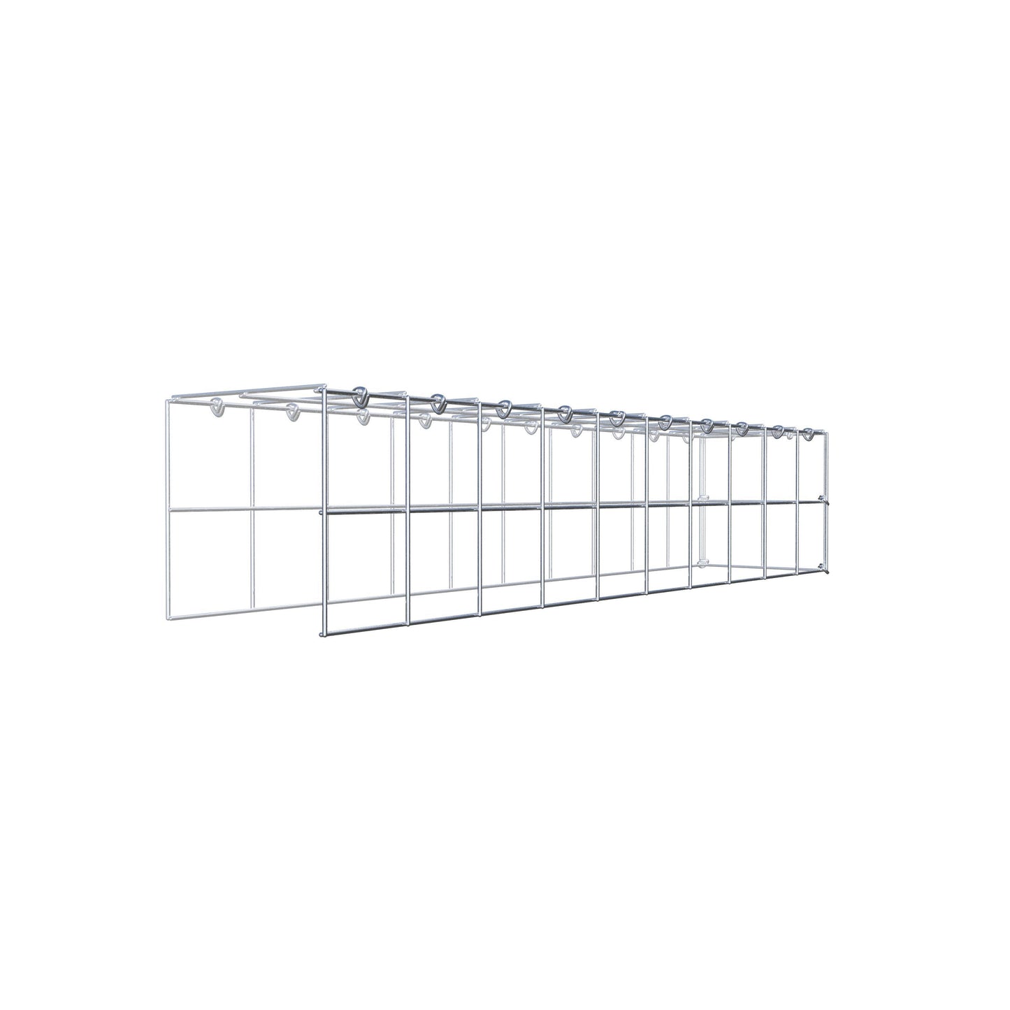 Gabião Tipo 4 100 cm x 20 cm x 20 cm (C x A x P), malhagem 10 cm x 10 cm, anel C
