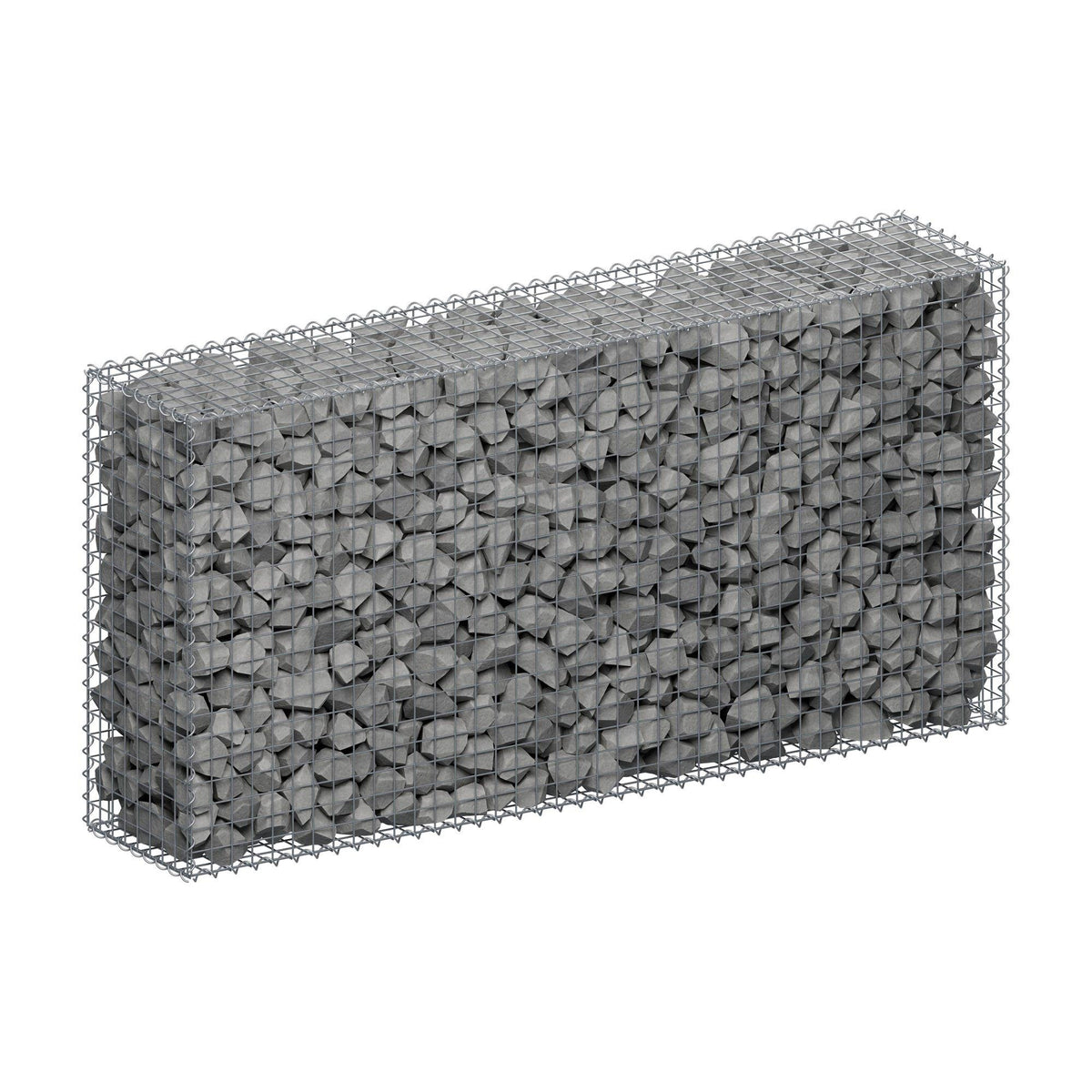Gavión 200 cm x 100 cm x 40 cm (largo x alto x fondo), malla 5 cm x 5 cm, en espiral