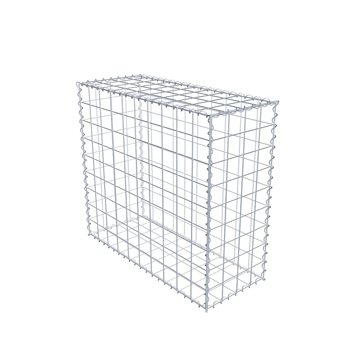 Gabião 100 cm x 90 cm x 40 cm (C x A x P), malhagem 10 cm x 10 cm, espiral
