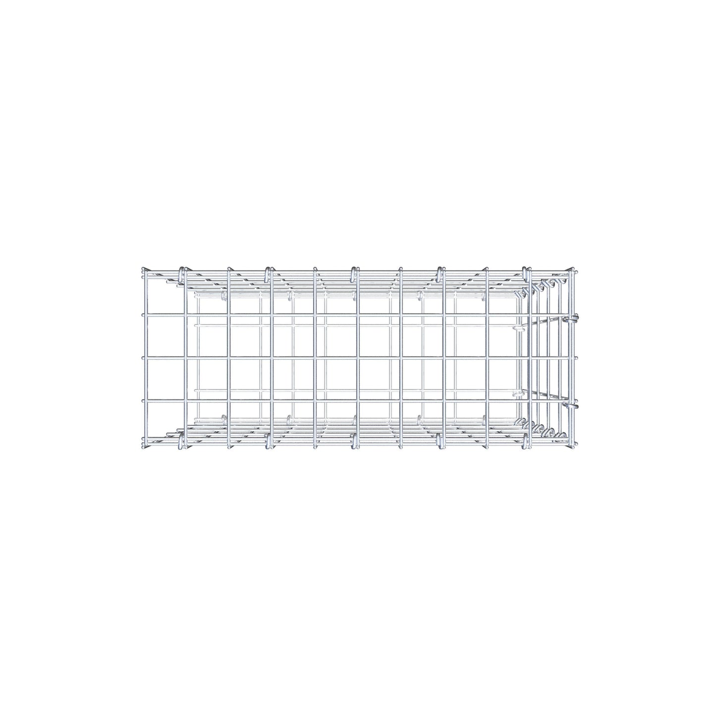 Anbaugabione Typ 2 50 cm x 50 cm x 20 cm, Maschenweite 5 cm x 10 cm, C-Ring