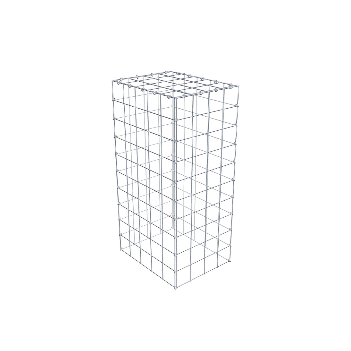 Typ 3 påbyggnadsgabion 100 cm x 50 cm x 40 cm (L x H x D), maskstorlek 10 cm x 10 cm, C-ring
