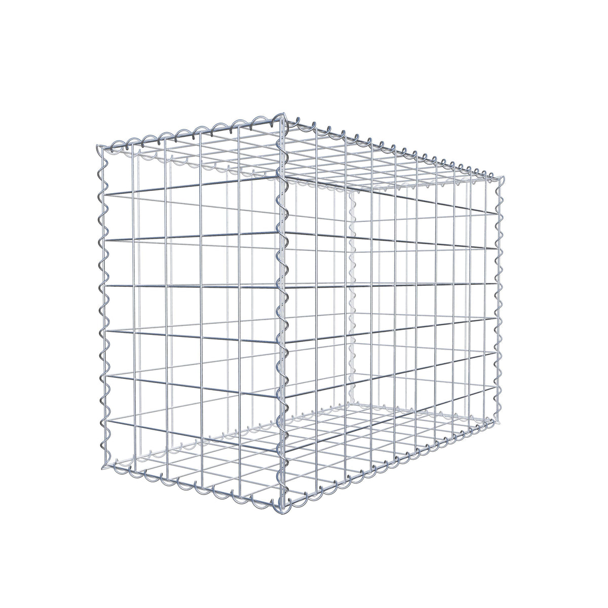 Gabião 100 cm x 70 cm x 50 cm (C x A x P), malhagem 10 cm x 10 cm, espiral