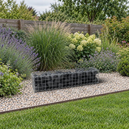 Gabione 100 cm x 20 cm x 20 cm (L x H x T), Maschenweite 5 cm x 5 cm, Spirale