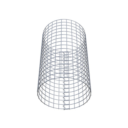 Schanskorfzuil rond 47 cm diameter, 80 cm hoogte, maaswijdte 5 cm x 5 cm