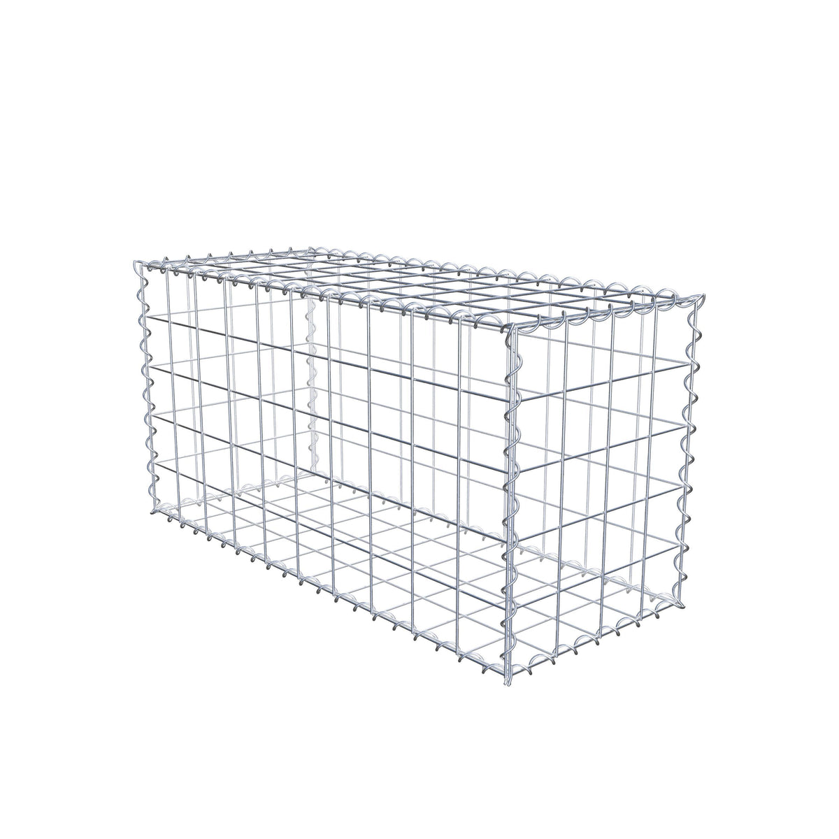 Gabião 100 cm x 50 cm x 40 cm (C x A x P), malhagem 10 cm x 10 cm, espiral