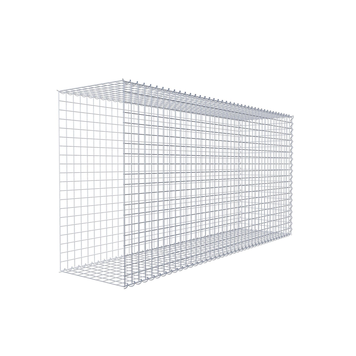 Gabion rapporté type 2 200 cm x 100 cm x 50 cm (L x H x P), mailles 5 cm x 5 cm, spirale