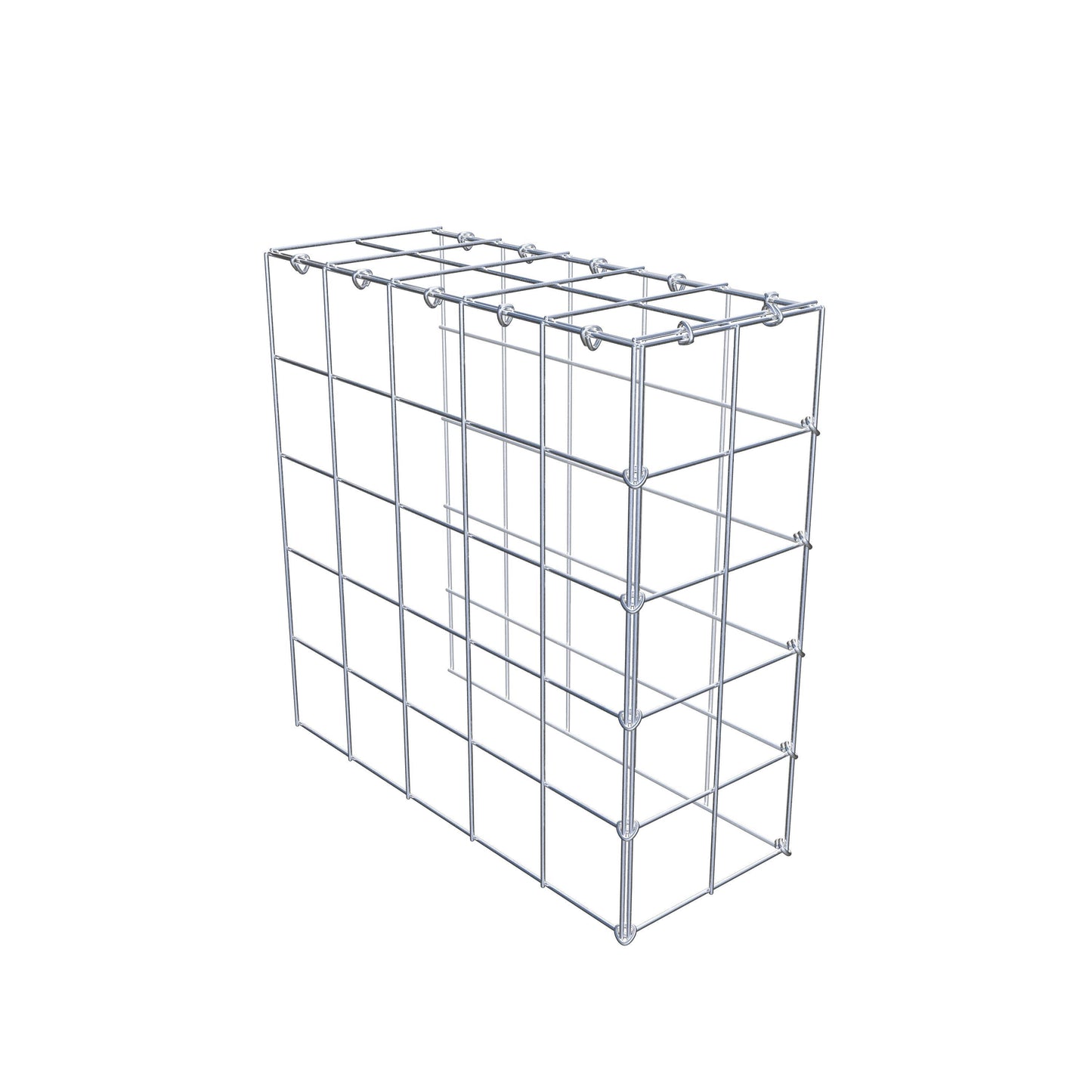 Gabbione aggiuntivo tipo 4 50 cm x 50 cm x 20 cm (L x H x P), maglia 10 cm x 10 cm, anello a C