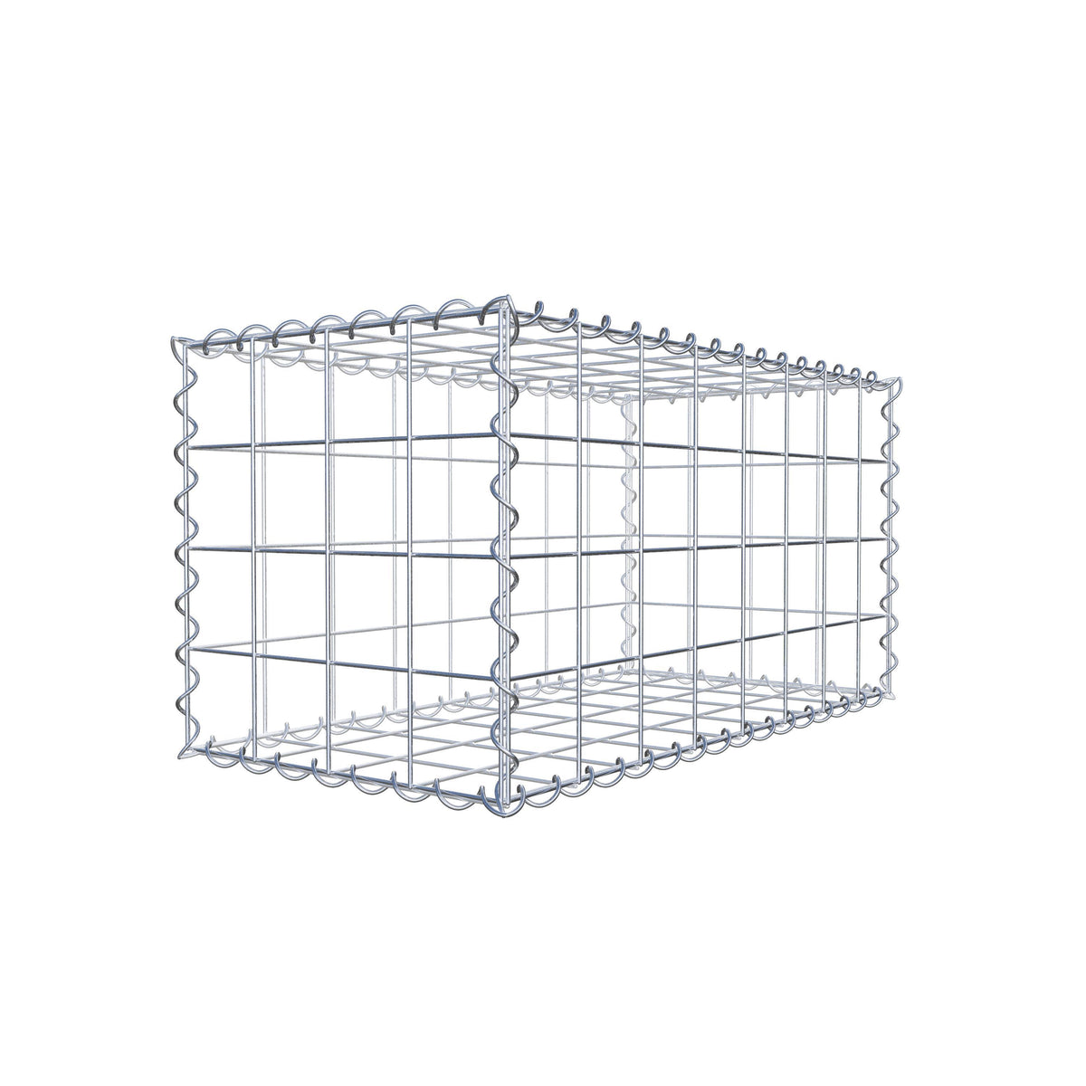Gabião 80 cm x 40 cm x 40 cm (C x A x P), malhagem 10 cm x 10 cm, espiral