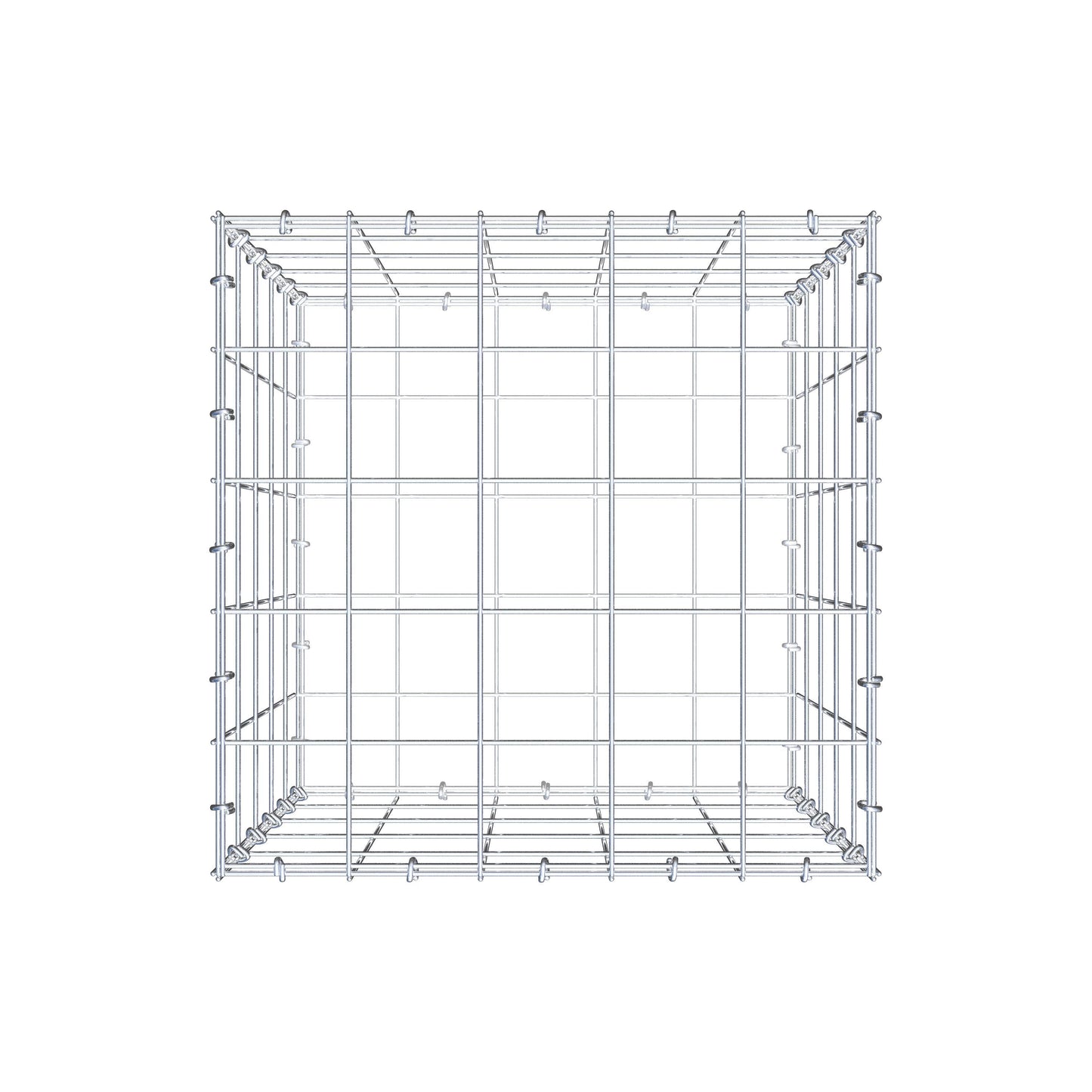 Gabbione 50 cm x 50 cm x 50 cm (L x H x P), maglia 10 cm x 10 cm, anello a C