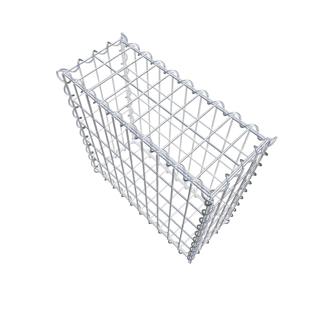 Gabbione 50 cm x 50 cm x 20 cm (L x H x P), maglia 5 cm x 10 cm, spirale