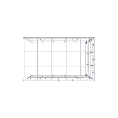 Monteret gabion type 4 50 cm x 50 cm x 30 cm (L x H x D), maskestørrelse 10 cm x 10 cm, C-ring