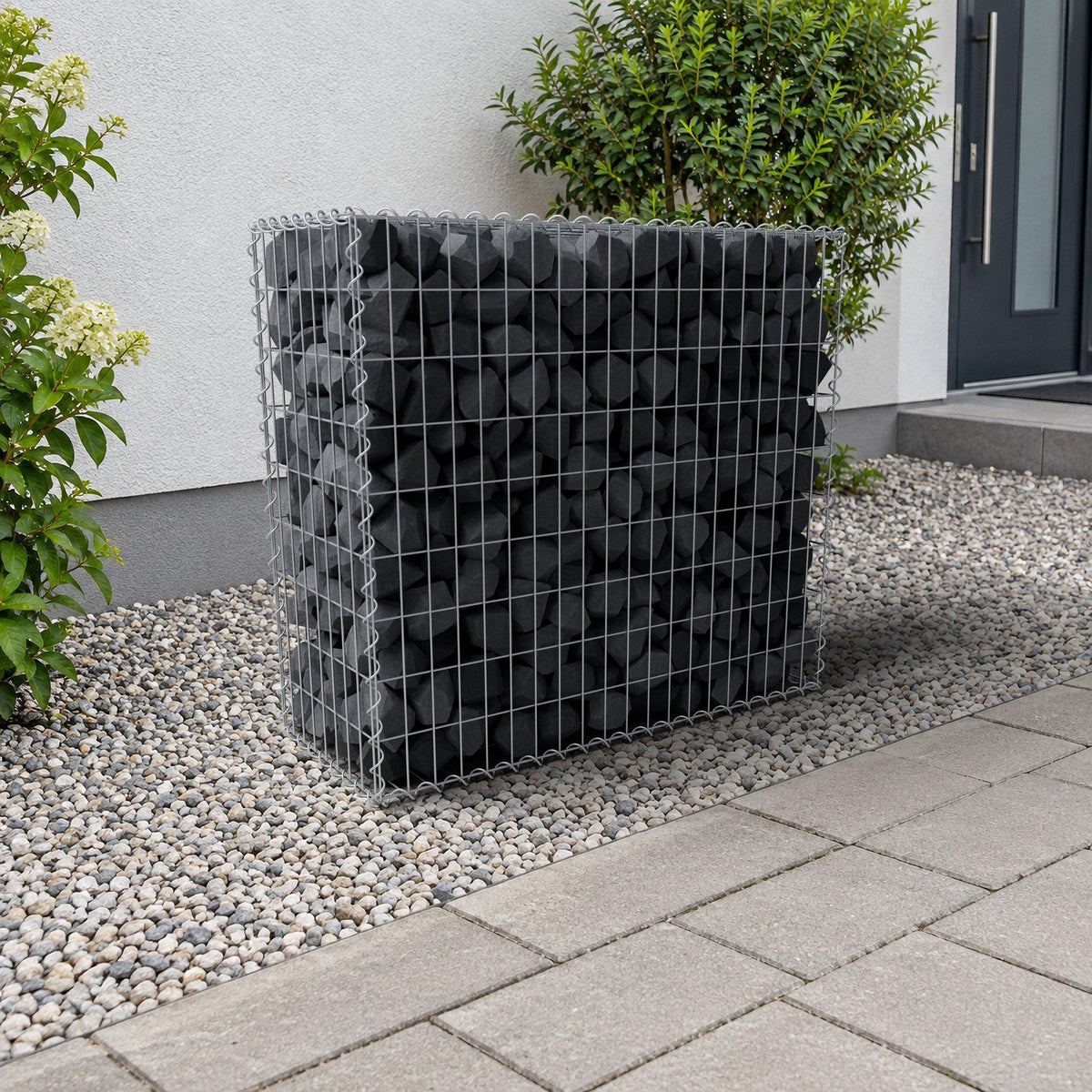 Schanskorf 100 cm x 90 cm x 40 cm (L x H x D), maaswijdte 5 cm x 10 cm, spiraalvormig