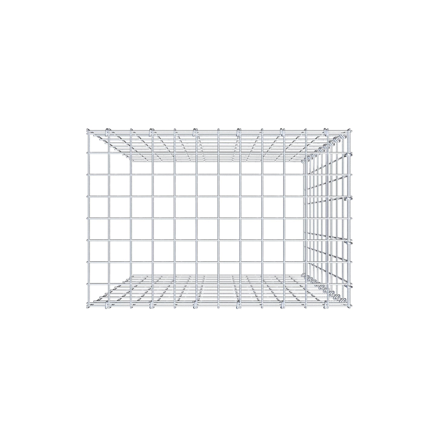 Monteret gabion type 4 100 cm x 60 cm x 40 cm (L x H x D), maskestørrelse 5 cm x 10 cm, C-ring