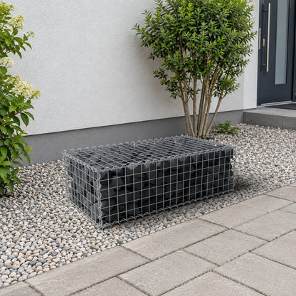 Gabbione 100 cm x 30 cm x 50 cm (L x H x P), maglia 5 cm x 5 cm, spirale