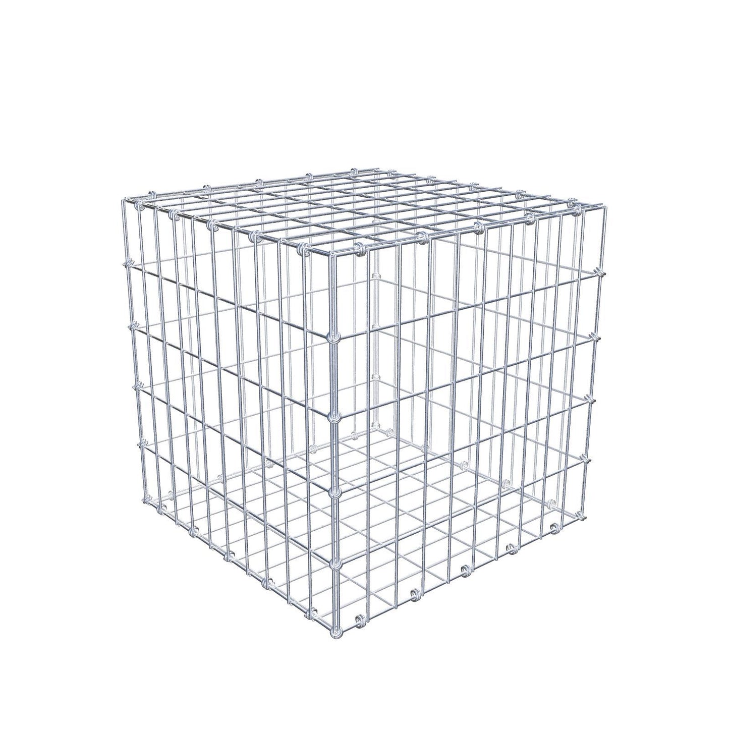 Gabião 50 cm x 50 cm x 50 cm (C x A x P), malhagem 5 x 10 cm, anel espiral